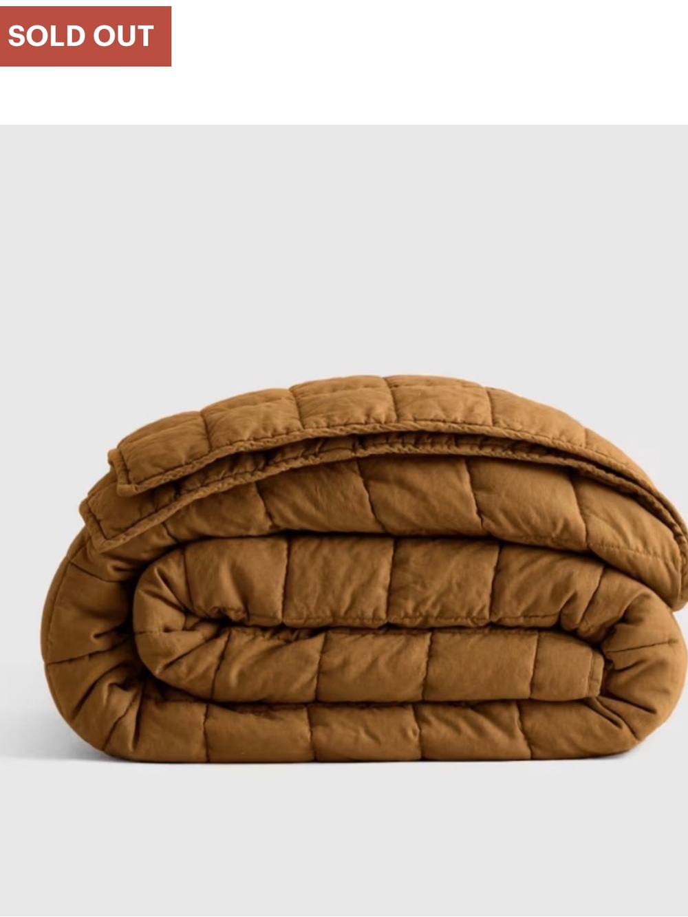 Quince Box-Stitch Box Quilt Linen Comforter Tobacco King / Cal King